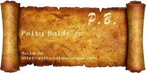 Peity Balázs névjegykártya